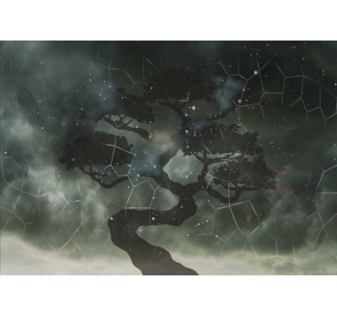 Fotomural espacio silueta de Árbol celestial - TenVinilo