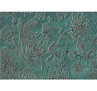 Mural de pared flores diseño floral intrincado - TenVinilo