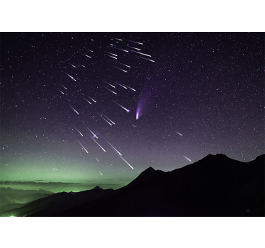 Fotomural espacio noche de estrellas fugaces - TenVinilo