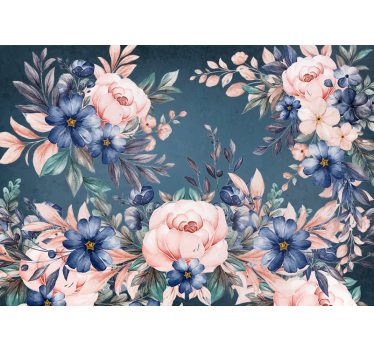 Mural de pared flores arreglo floral romántico - TenVinilo