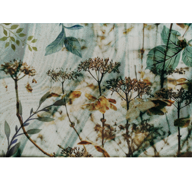 Mural de pared flores arreglo de hojas florales - TenVinilo
