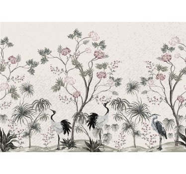 Fotomural animales escena de grúas elegantes - TenVinilo