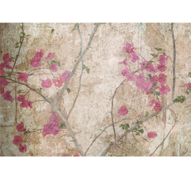 Mural de pared flores bugambilias rosadas - TenVinilo