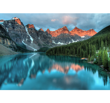 Papel pintado paisaje lago alpino grande - TenVinilo
