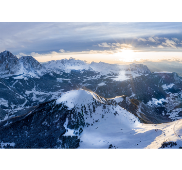 Fotomural montañas panorama del amanecer alpino - TenVinilo