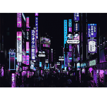 Fotomural ciudad neon calles de tokio - TenVinilo