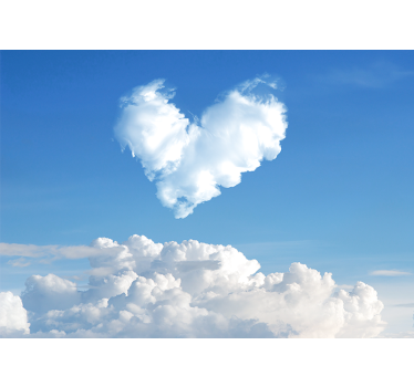 Fotomural de amor nubes en forma de corazón - TenVinilo