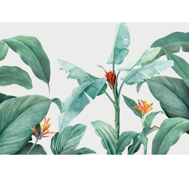 Mural de pared flores arreglo de plantas tropicales - TenVinilo
