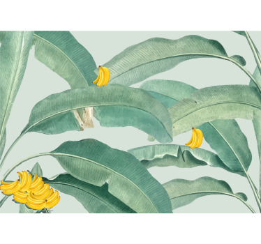Mural de pared flores follaje de banana tropical - TenVinilo