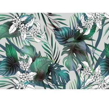 Papel pintado naturaleza follaje tropical - TenVinilo