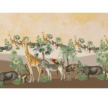 Fotomural africano escena de vida salvaje en safari - TenVinilo
