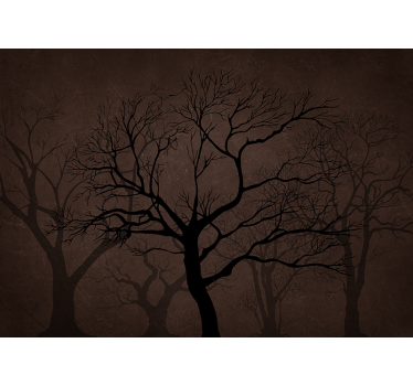 Fotomural bosque siluetas oscuras de árboles - TenVinilo