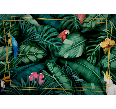 Fotomural selva hábitat de loros tropicales - TenVinilo