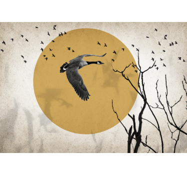 Fotomural animales silueta de ganso volador - TenVinilo