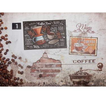 Fotomural frase menú del café - TenVinilo
