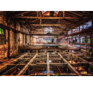 Fotomural ciudad espacio industrial abandonado - TenVinilo