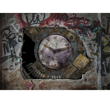 Fotomural arte urbano reloj oxidado diseño - TenVinilo