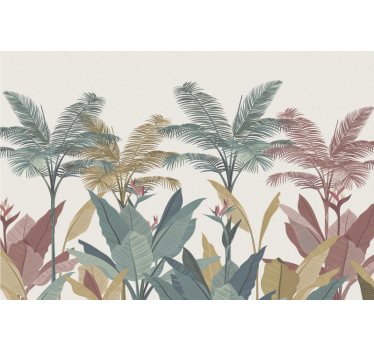 Papel pintado naturaleza paraíso de palmas tropicales - TenVinilo