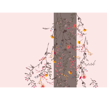 Mural de pared flores silueta de rama floral - TenVinilo