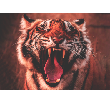 Fotomural animal rugido del tigre majestuoso - TenVinilo