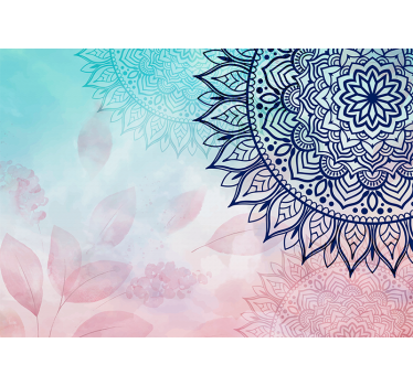 Fotomural mandala diseño artístico en tonos azules - TenVinilo