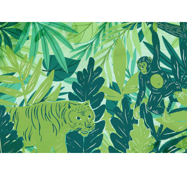Fotomural selva aventura animal tropical - TenVinilo