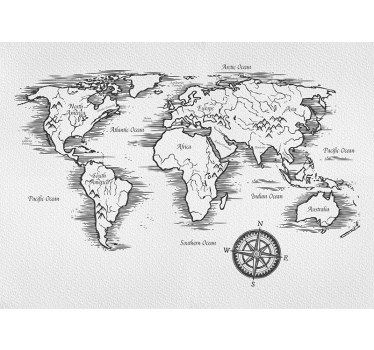 Papel pintado mapamundi mapa global completo - TenVinilo