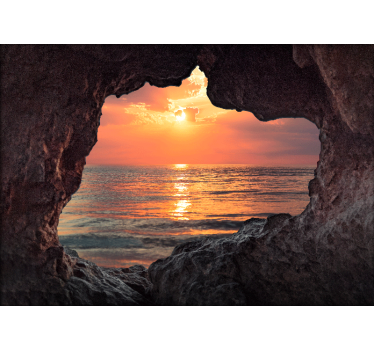 Papel pintado paisaje vista de atardecer en el mar - TenVinilo