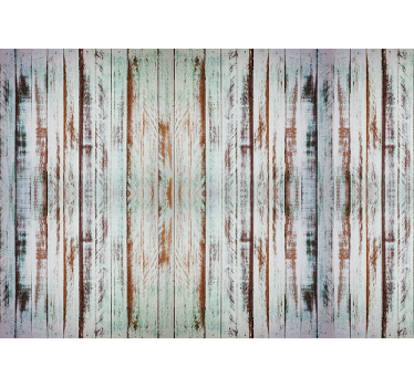 Fotomural imitación decapado de madera - TenVinilo