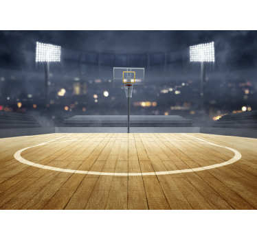 Foto mural 3d cancha de baloncesto - TenVinilo