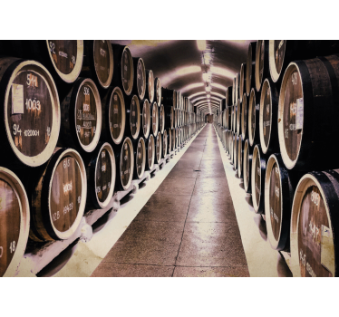 Papel pintado vintage bodega de vino rústica - TenVinilo