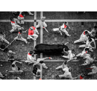 Fotomural gente encierro de San Fermín Pamplona - TenVinilo