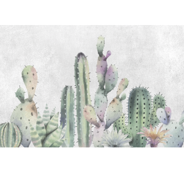 Fotomural desierto pared de cactus - TenVinilo