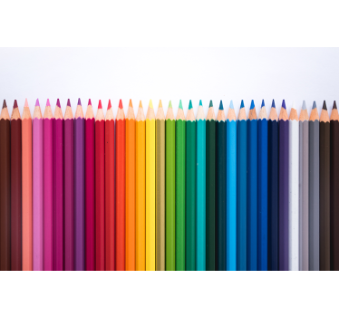 Mural decorativo lápices de colores - TenVinilo