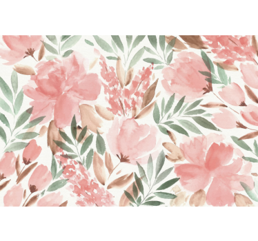 Fotomural papel pintado panorámico floral - TenVinilo