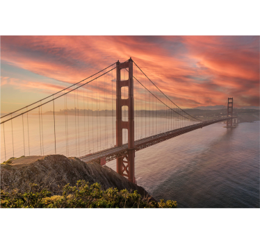 Papel pintado oficina puente Golden Gate - TenVinilo