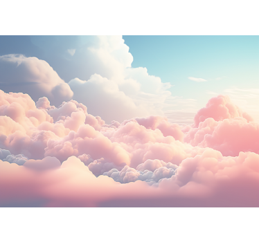 Fotomural infantil paisaje de nubes rosadas esponjosas - TenVinilo
