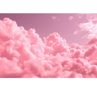 Mural de pared infantil nubes rosadas y esponjosas - TenVinilo