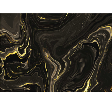  Fotomural para baño mármol negro y imitación dorado - TenVinilo