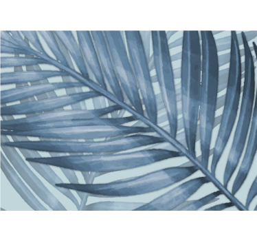 Fotomural para baño hoja tropical grande azul - TenVinilo