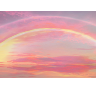 Fotomural de pared infantil cielo rosa con arcoiris - TenVinilo