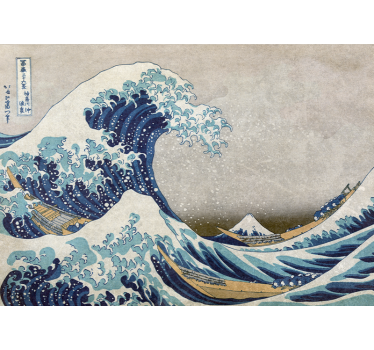 Fotomural arte clásico pintura kanagawa estilo antiguo - TenVinilo