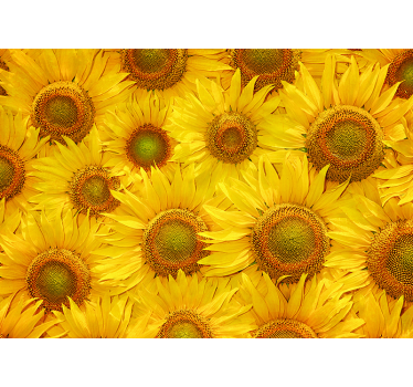 Fotomural amarillo patrón girasoles - TenVinilo