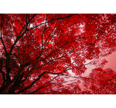 Fotomural árbol ramas rojas - TenVinilo