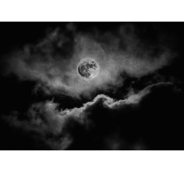 Fotomural dormitorio luna y nubes - TenVinilo