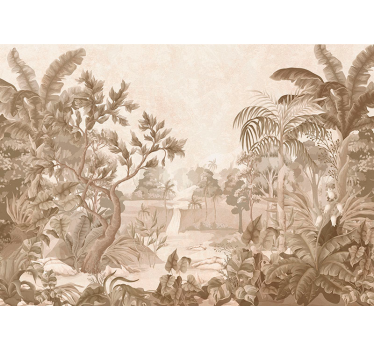 Papel pintado dormitorio paisaje vistas a selva tropical - TenVinilo