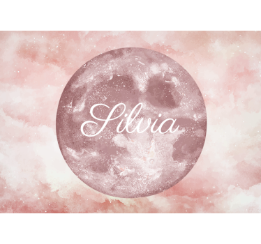 Fotomural infantil luna con nombre - TenVinilo
