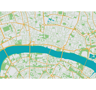 Fotomural de Londres función del mapa urbano - TenVinilo