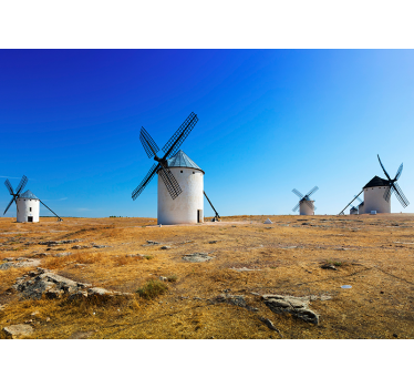 Papel pintado paisaje escena de molinos de viento - TenVinilo