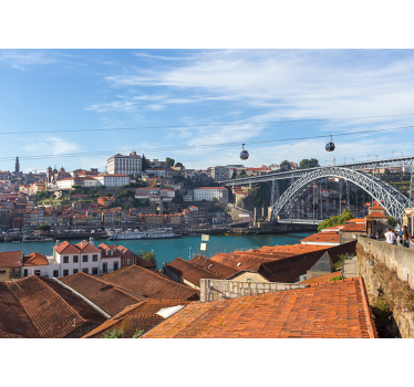 Fotomural ciudad vista a la orilla del río porto - TenVinilo